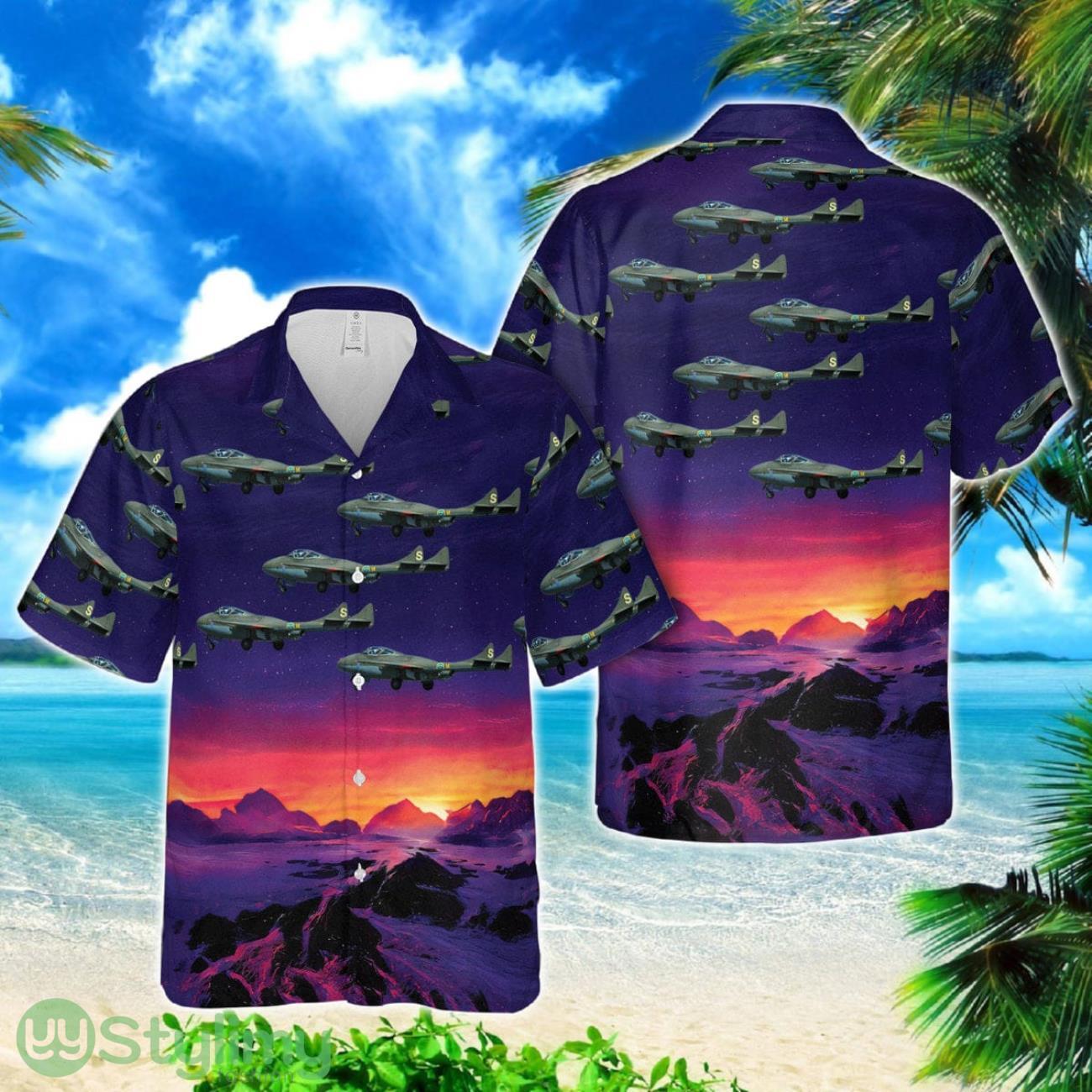 Swedish Air Force De Havilland DH-115 Vampire T11 Hawaiian Shirt 2 Swedish Air Force De Havilland DH-115 Vampire T11 Hawaiian Shirt Product Photo 1