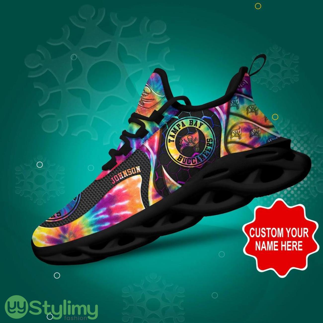 Tampa Bay Buccaneers NFL Max Soul Shoes Custom Name Tie Dye Running Sneakers 4 Tampa Bay Buccaneers NFL Max Soul Shoes Custom Name Tie Dye Running Sneakers Product Photo 4