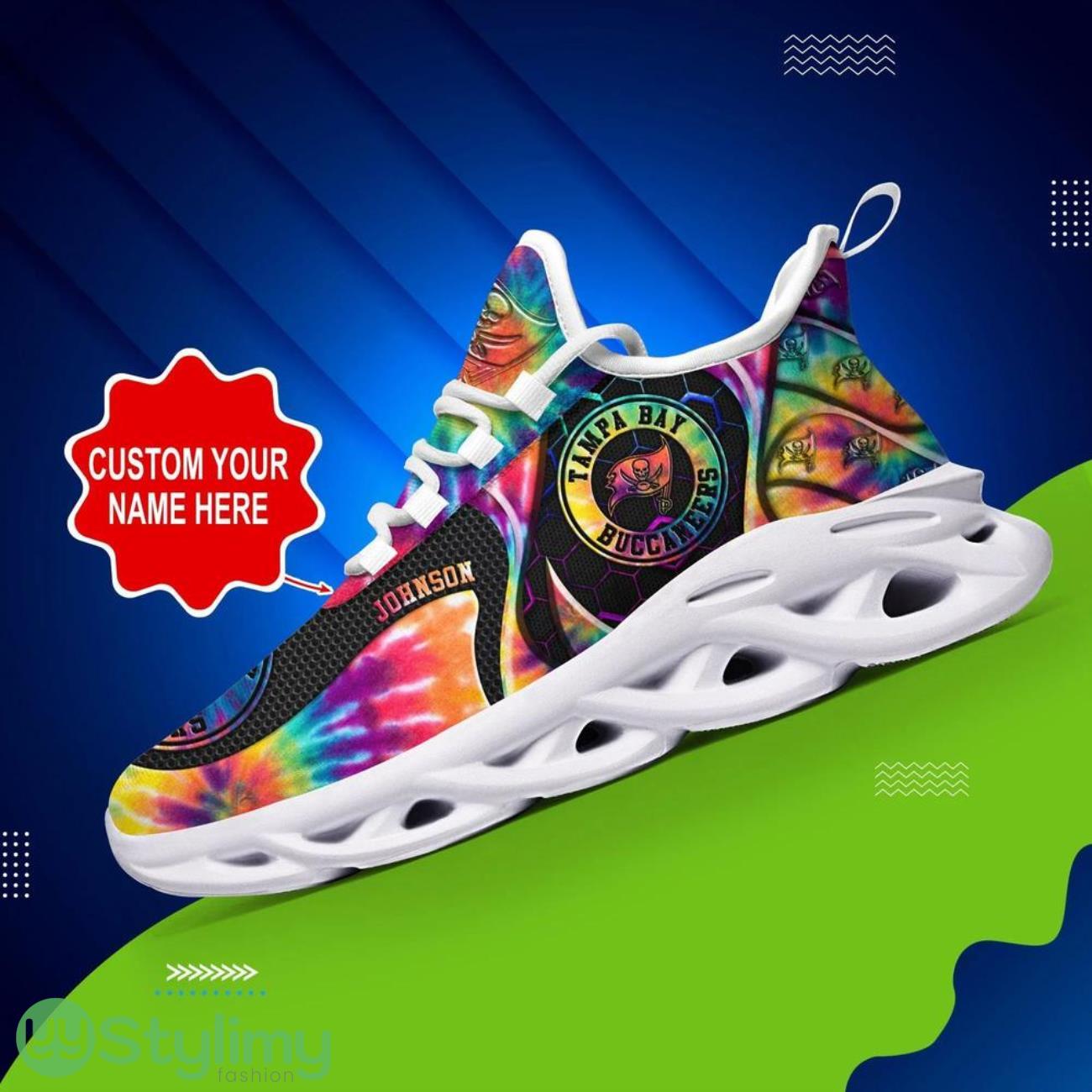 Tampa Bay Buccaneers NFL Max Soul Shoes Custom Name Tie Dye Running Sneakers 6 Tampa Bay Buccaneers NFL Max Soul Shoes Custom Name Tie Dye Running Sneakers Product Photo 1