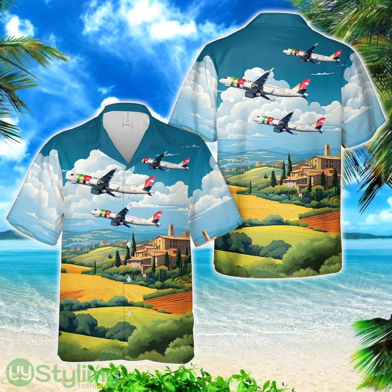 TAP Air Portugal Airbus A320-251N Hawaiian Shirt 2 TAP Air Portugal Airbus A320-251N Hawaiian Shirt Product Photo 1
