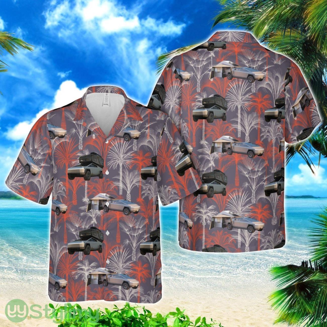 Tesla Cybertruck Camper Hawaiian Shirt 2 Tesla Cybertruck Camper Hawaiian Shirt Product Photo 1