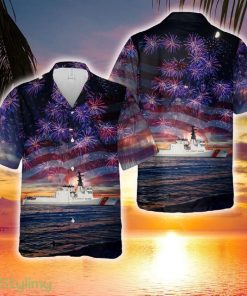 United States Coast Guard USCGC James (WMSL-754) Legend-class Cutter, 4th Of July Hawaiian Shirt - United States Coast Guard USCGC James (WMSL-754) Legend-class Cutter, 4th Of July Hawaiian Shirt