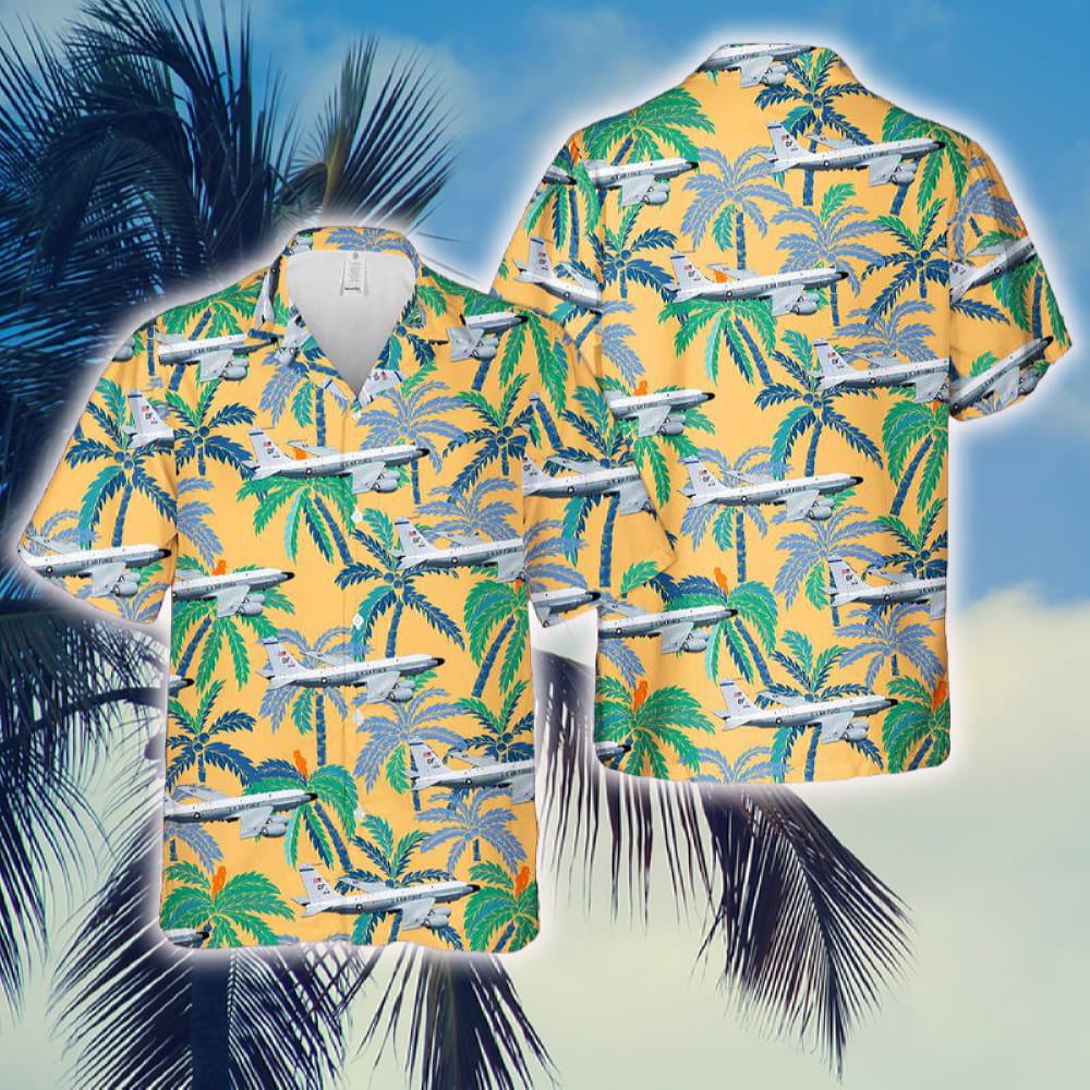 US Air Force 38th Reconnaissance Squadron Boeing RC-135V Rivet Joint Electronic Intelligence Aircraft Hawaiian Shirt 2 US Air Force 38th Reconnaissance Squadron Boeing RC-135V Rivet Joint Electronic Intelligence Aircraft Hawaiian Shirt - 030224-165348