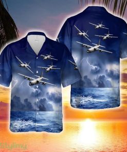 US Air Force 53rd Weather Reconnaissance Squadron Hurricane Hunters WC-130J Hercules Hawaiian Shirt - US Air Force 53rd Weather Reconnaissance Squadron Hurricane Hunters WC-130J Hercules Hawaiian Shirt