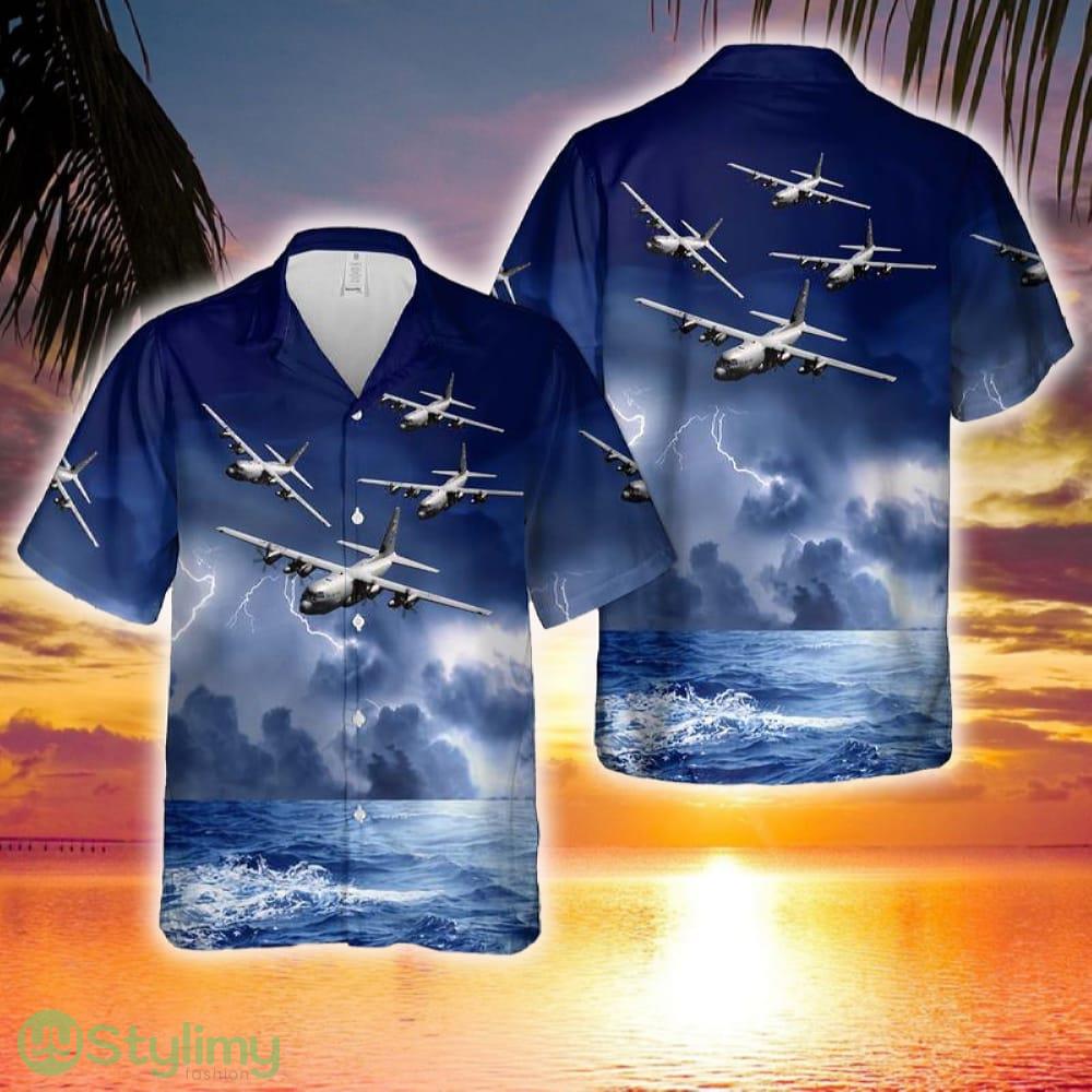 US Air Force 53rd Weather Reconnaissance Squadron Hurricane Hunters WC-130J Hercules Hawaiian Shirt 2 US Air Force 53rd Weather Reconnaissance Squadron Hurricane Hunters WC-130J Hercules Hawaiian Shirt - US Air Force 53rd Weather Reconnaissance Squadron Hurricane Hunters WC-130J Hercules Hawaiian Shirt