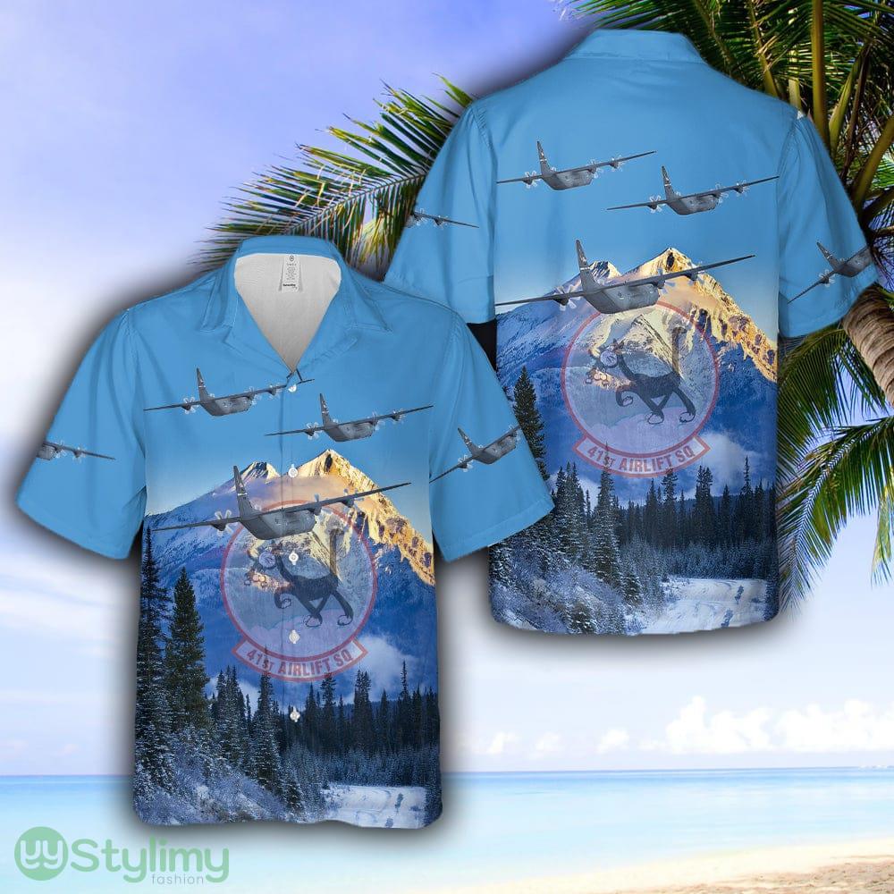 US Air Force C-130J Super Hercules from the 41st Airlift Squadron Hawaiian Shirt 2 US Air Force C-130J Super Hercules from the 41st Airlift Squadron Hawaiian Shirt - US Air Force C-130J Super Hercules from the 41st Airlift Squadron Hawaiian Shirt