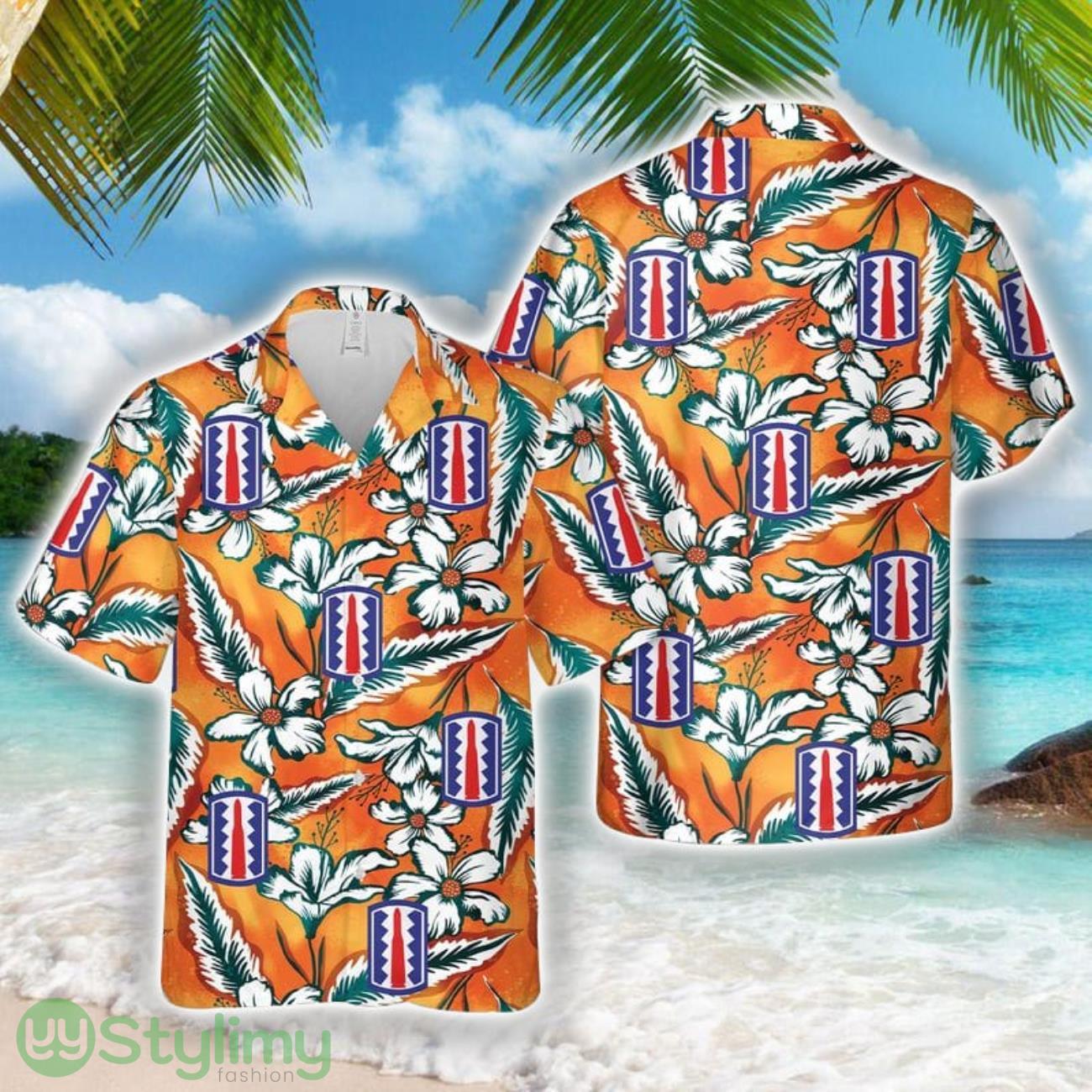 US Army 197th Infantry Brigade 3D Hawaiian Shirt Summer Trending Gift Flower Pattern 2 US Army 197th Infantry Brigade 3D Hawaiian Shirt Summer Trending Gift Flower Pattern Product Photo 1