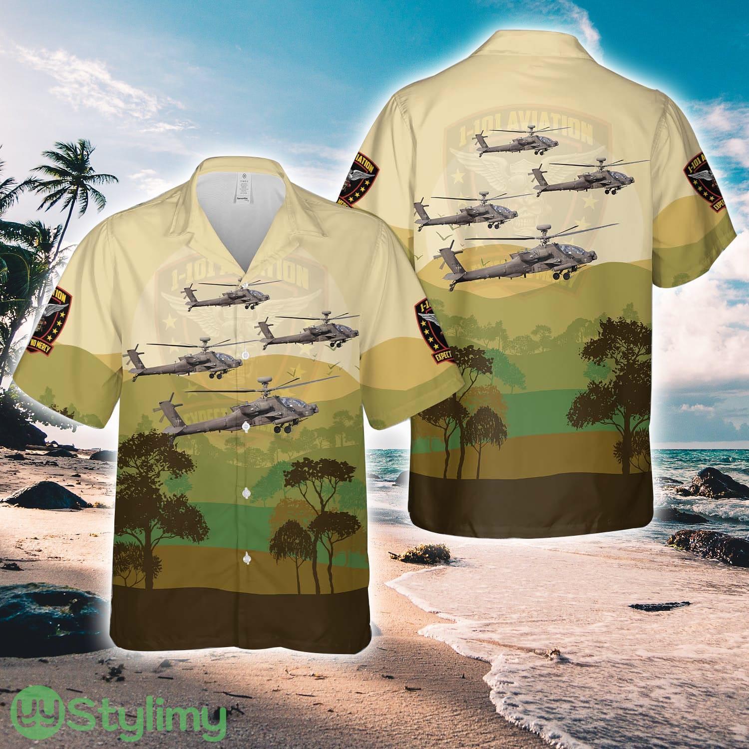 US Army 1st Battalion, 101st Aviation Regiment Expect No Mercy Hawaiian Shirt Unique Gift 1 US Army 1st Battalion, 101st Aviation Regiment Expect No Mercy Hawaiian Shirt Unique Gift Product Photo 1