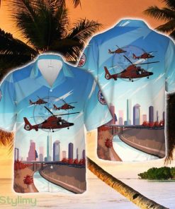 US Coast Guard Air Station Houston MH-65E Dolphin Hawaiian Shirt - US Coast Guard Air Station Houston MH-65E Dolphin Hawaiian Shirt