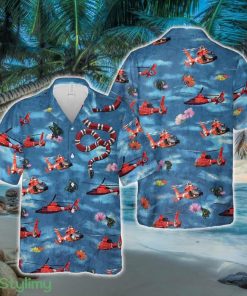 US Coast Guard Eurocopter MH-65 Dolphin Hawaiian Shirt - US Coast Guard Eurocopter MH-65 Dolphin Hawaiian Shirt
