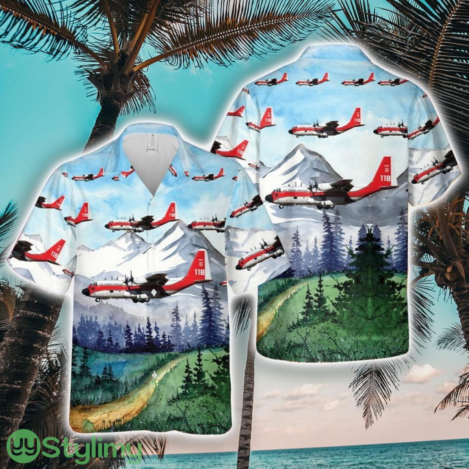 US Forest Service (USFS) Lockheed HC-130H Hercules Hawaiian Shirt Unique Gift 1 US Forest Service (USFS) Lockheed HC-130H Hercules Hawaiian Shirt Unique Gift Product Photo 1