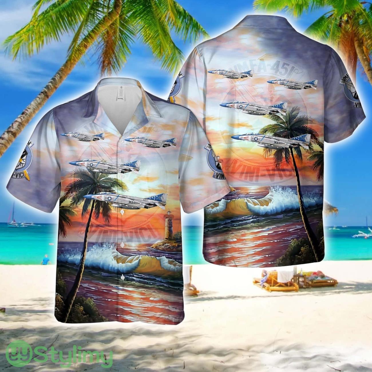 US Marine Corps F4J Phantom-II Of VMFA-451 Warlords 3D Hawaiian Shirt Summer Trending Gift 2 US Marine Corps F4J Phantom-II Of VMFA-451 Warlords 3D Hawaiian Shirt Summer Trending Gift Product Photo 1