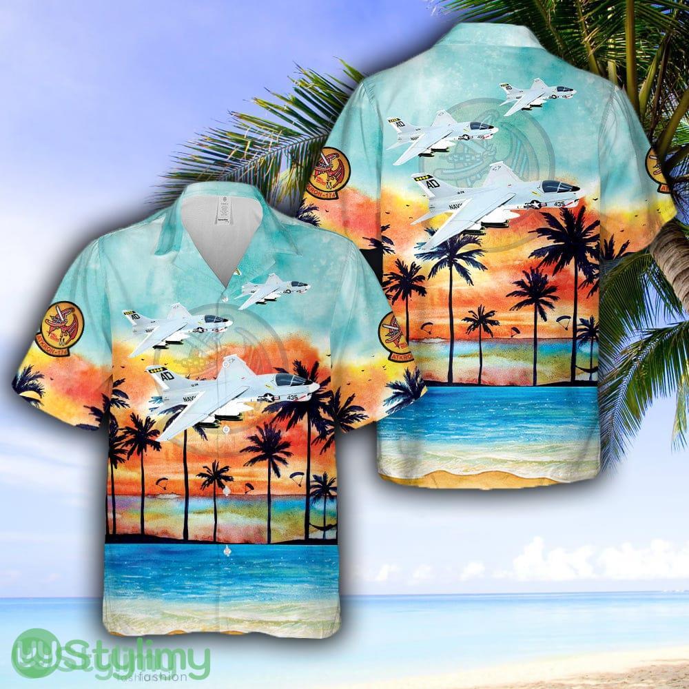 US Navy Attack Squadron 174 (VA-174) Hellrazors (1976) A-7e Corsair II Hawaiian Shirt 1 US Navy Attack Squadron 174 (VA-174) Hellrazors (1976) A-7e Corsair II Hawaiian Shirt - US Navy Attack Squadron 174 (VA-174) Hellrazors (1976) A-7e Corsair II Hawaiian Shirt