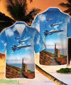 US Navy Blue Angels #1 FA-18C Hawaiian Shirt - US Navy Blue Angels #1 FA-18C Hawaiian Shirt