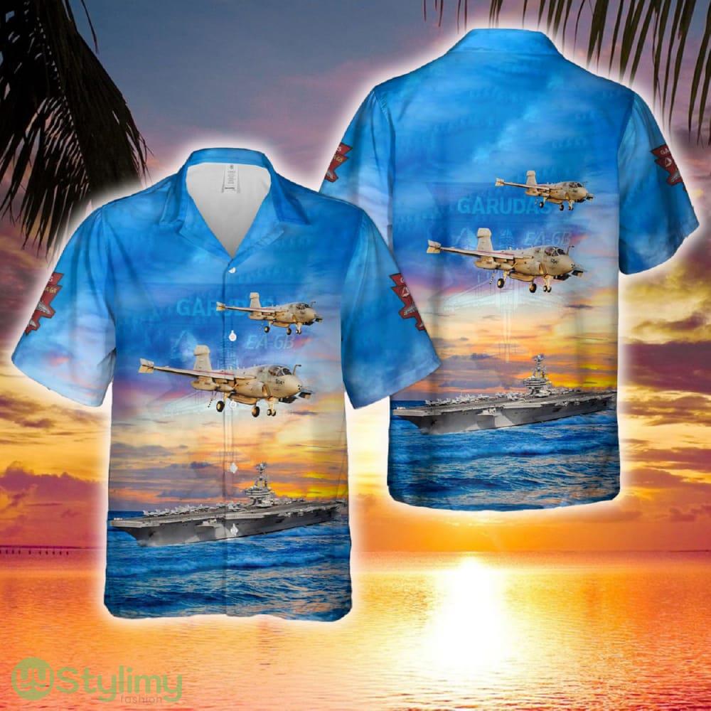 US Navy EA-6B Prowler (VAQ-134 CVW-8) embarked on USS George H. W. Bush (CVN 77) Hawaiian Shirt 2 US Navy EA-6B Prowler (VAQ-134 CVW-8) embarked on USS George H. W. Bush (CVN 77) Hawaiian Shirt - US Navy EA-6B Prowler (VAQ-134 CVW-8) embarked on USS George H. W. Bush (CVN 77) Hawaiian Shirt