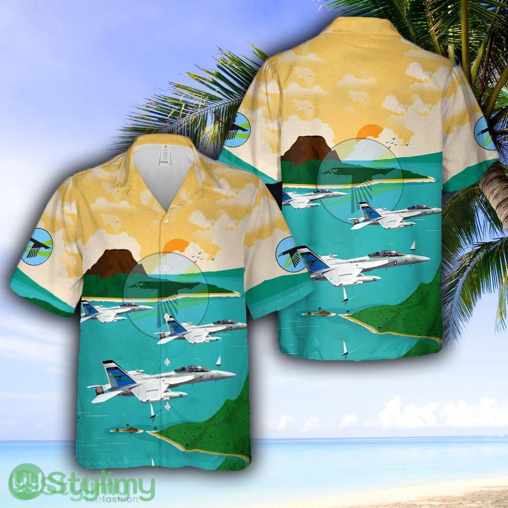 US Navy Electronic Attack Squadron 135 (VAQRON 135) VAQ-135 'Black Ravens' Hawaiian Shirt 1 us navy electronic attack squadron 135 vaqron 135 vaq 135 black ravens hawaiian shirt