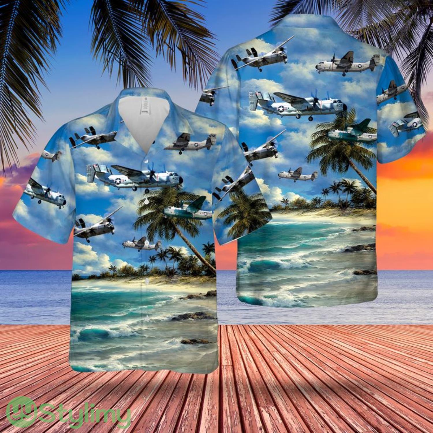 US Navy Grumman C-2A Greyhound VRC-50 (Foo Dogs) Hawaiian Shirt Unique Gift 1 US Navy Grumman C-2A Greyhound VRC-50 (Foo Dogs) Hawaiian Shirt Unique Gift Product Photo 1