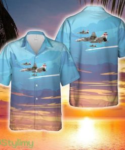 US Navy Grumman F-14A Tomcat from fighter squadron VF-1 Wolfpack launching an AIM-54 Phoenix missile Hawaiian Shirt - 250224-115509
