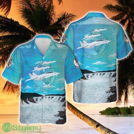 US Navy Grumman F-14A Tomcat of VF-74 Be-Devilers Hawaiian Shirt