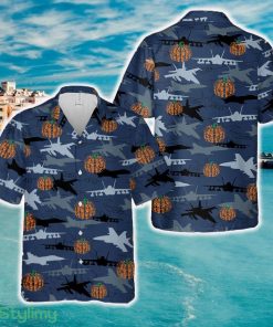 US Navy McDonnell Douglas FA-18 Hornet Silhouettes Pumpkin Hawaiian Shirt - US Navy McDonnell Douglas FA-18 Hornet Silhouettes Pumpkin Hawaiian Shirt