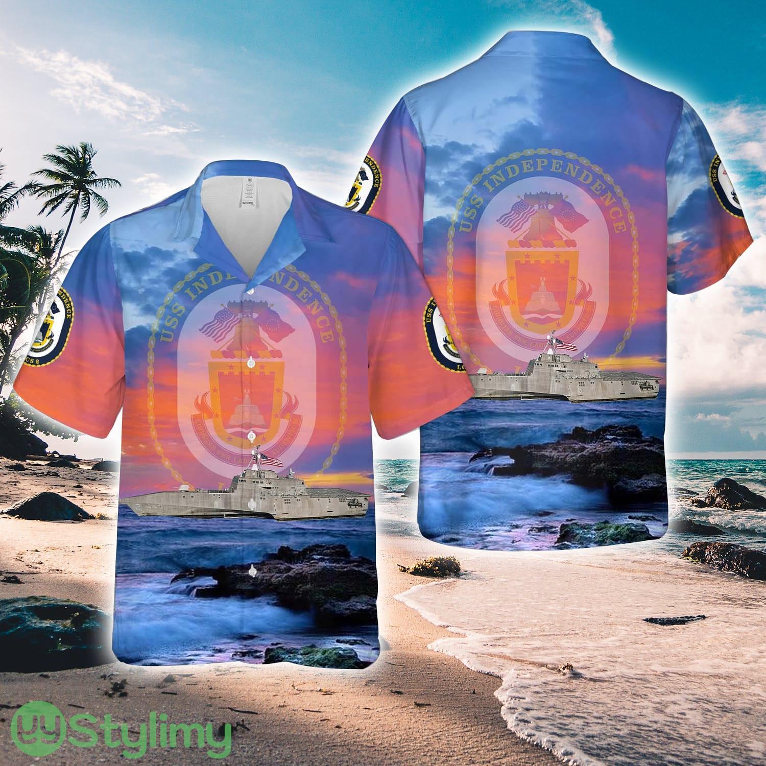 US Navy USS Independence (LCS-2) Littoral Combat Ship (LCS) Hawaiian Shirt Unique Gift 2 US Navy USS Independence (LCS-2) Littoral Combat Ship (LCS) Hawaiian Shirt Unique Gift Product Photo 1