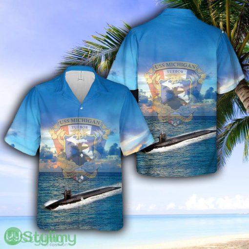 US Navy USS Michigan (SSGN-727) Ohio-class submarine Guided-missile submarines Hawaiian Shirt - US Navy USS Michigan (SSGN-727) Ohio-class submarine Guided-missile submarines Hawaiian Shirt