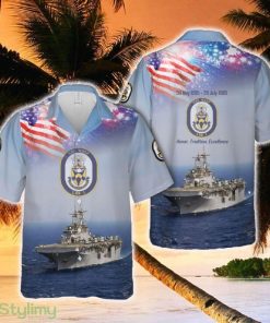 US Navy USS Wasp (LHD-1), 4th Of July Hawaiian Shirt - US Navy USS Wasp (LHD-1), 4th Of July Hawaiian Shirt