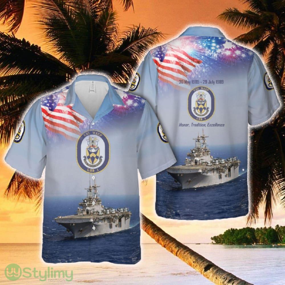 US Navy USS Wasp (LHD-1), 4th Of July Hawaiian Shirt 1 US Navy USS Wasp (LHD-1), 4th Of July Hawaiian Shirt - US Navy USS Wasp (LHD-1), 4th Of July Hawaiian Shirt