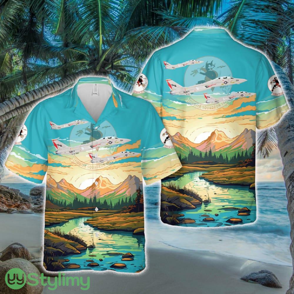 US Navy VF-191 (1986-1988) Satan's Kittens F-14A Tomcat Hawaiian Shirt 1 us navy vf 191 1986 1988 satans kittens f 14a tomcat hawaiian shirt