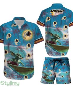 Washington Redskins Footbal NFL Baby Yoda Aloha 3D Hawaiian Shirt And Short Style Summer Gift For Men Women Product Photo 1