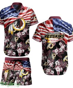 Washington Redskins NFL 3D All Printed Aloha Hawaiian Shirt And Short Summer Tropical Pattern US Flag Best Gift For Sports Enthusiast Product Photo 1