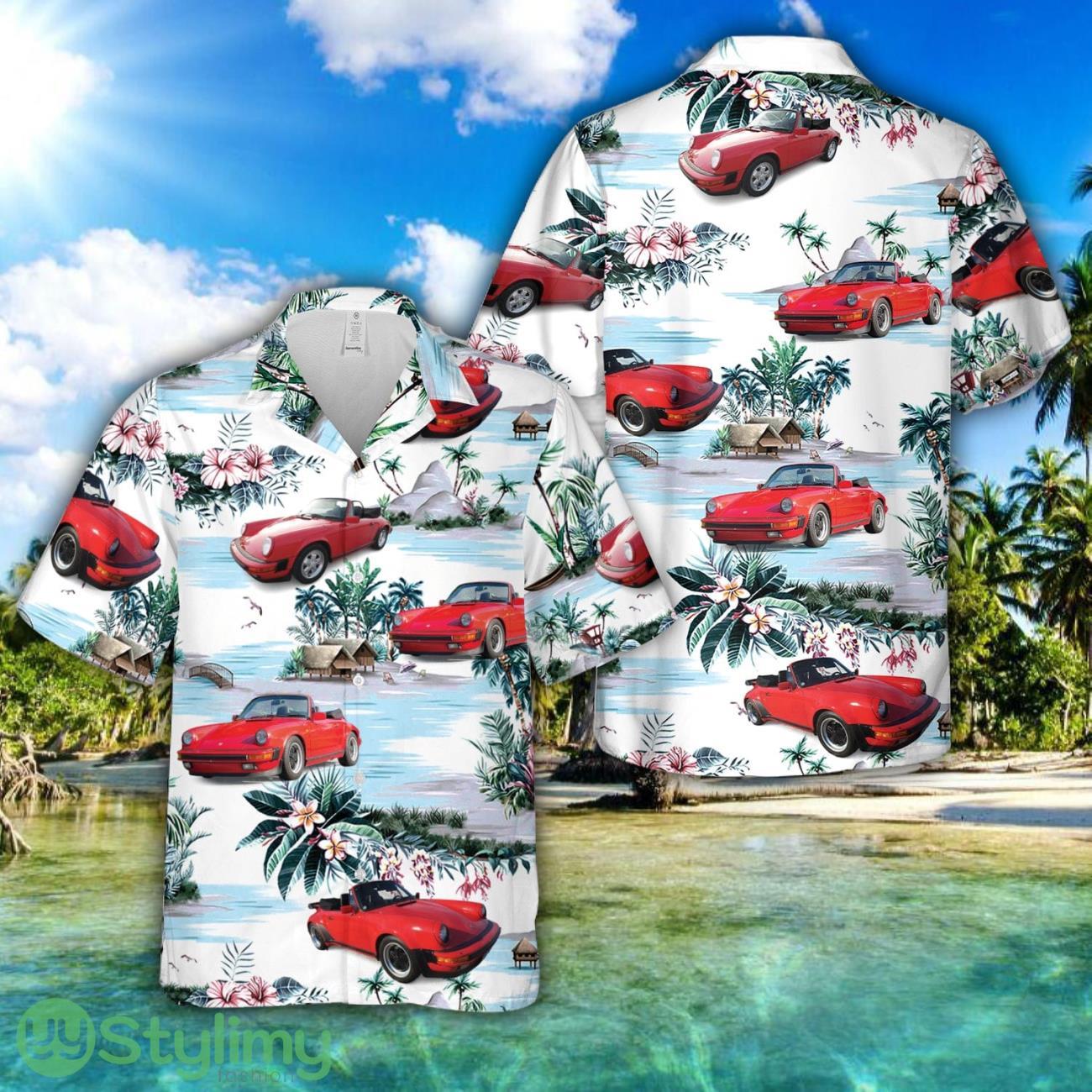 1985 Porsche 911 Carrera Cabriolet Hawaiian Shirt 2 1985 Porsche 911 Carrera Cabriolet Hawaiian Shirt Product Photo 1