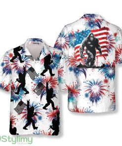 4th Of July Firework Bigfoot Hawaiian Shirts Product Photo 1