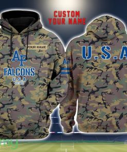 Air Force Falcons 3D Printing Army Camo Pattern Unisex Hoodies Custom Name For Fans Product Photo 1