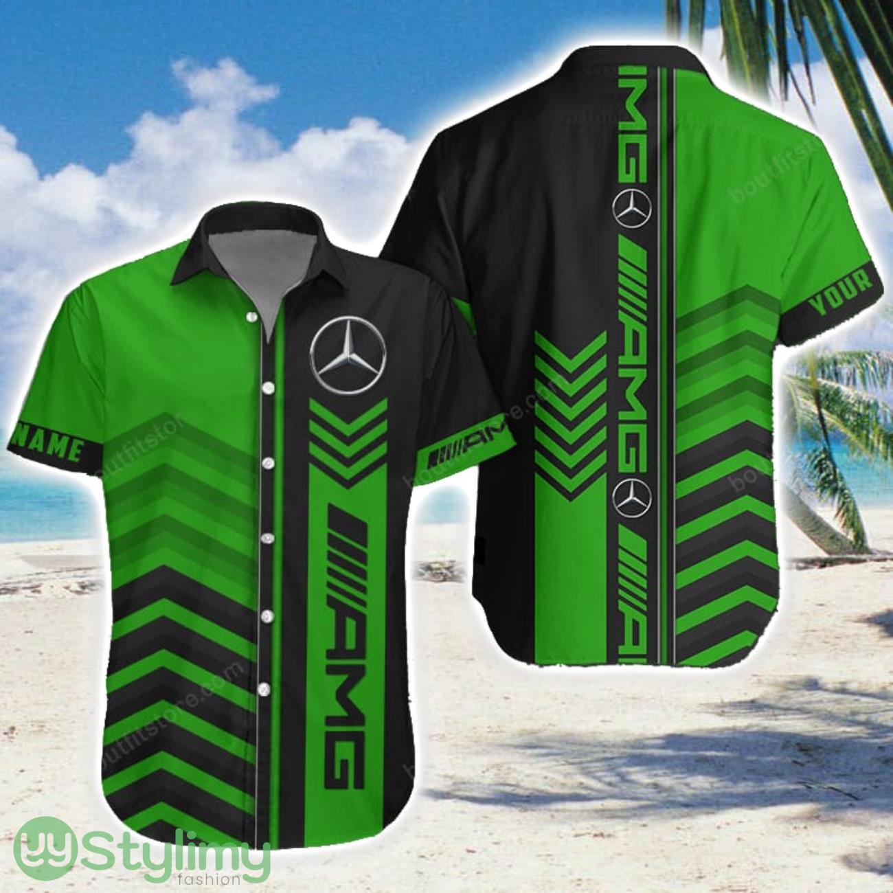 AMG Green Hawaiian Shirt Men Women Beach Gift Custom Name 1 AMG Green Hawaiian Shirt Men Women Beach Gift Custom Name Product Photo 1