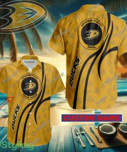 Anaheim Ducks Custom Name Hawaiian Shirt New For Men Women Fans Gift - Anaheim Ducks Custom Name Hawaiian Shirt New For Men Women Fans Gift