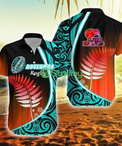Aotearoa Rugby Black Maori Kiwi And Silver Fern New Zealand Blue New Zealand Button Down Hawaiian Shirt Trending Summer Product Photo 1