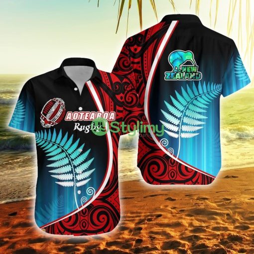 Aotearoa Rugby Black Maori Kiwi And Silver Fern New Zealand New Zealand Button Down Hawaiian Shirt Trending Summer Product Photo 1