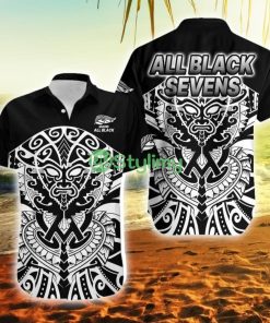 Aotearoa Silver Fern Rugby Sevens Maori Tribal All Black New Zealand Button Down Hawaiian Shirt Trending Summer Product Photo 1