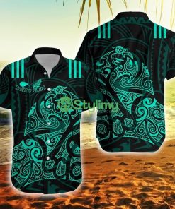 Aotearoa Super Rugby Maori Kiwi Turquoise New Zealand Button Down Hawaiian Shirt Trending Summer Product Photo 1