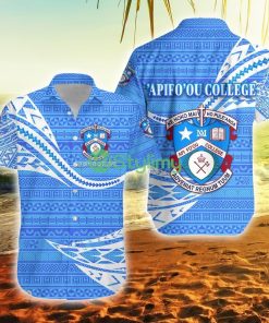 Apifoou College Tonga Unique Version Blue Tonga Button Down Hawaiian Shirt Trending Summer Product Photo 1