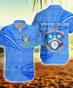 Apifoou College Tonga Unique Version Full Blue Tonga Button Down Hawaiian Shirt Trending Summer Product Photo 1