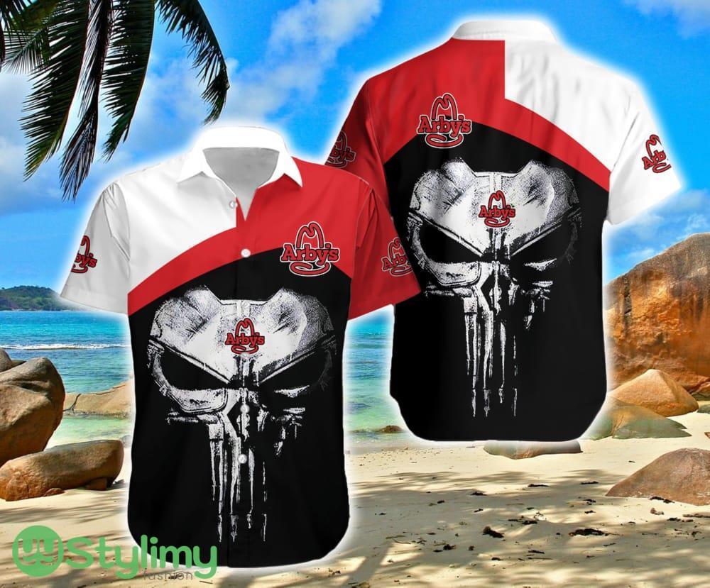 Arby's Logo Brand Hawaiian Shirt Skull Gift Summer 2 arbys logo brand hawaiian shirt skull gift summer