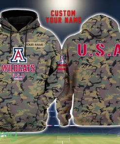 Arizona Wildcats 3D Printing Army Camo Pattern Unisex Hoodies Custom Name For Fans Product Photo 1