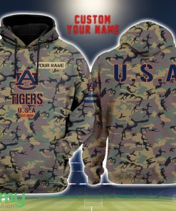 Auburn Tigers 3D Printing Army Camo Pattern Unisex Hoodies Custom Name For Fans Product Photo 1