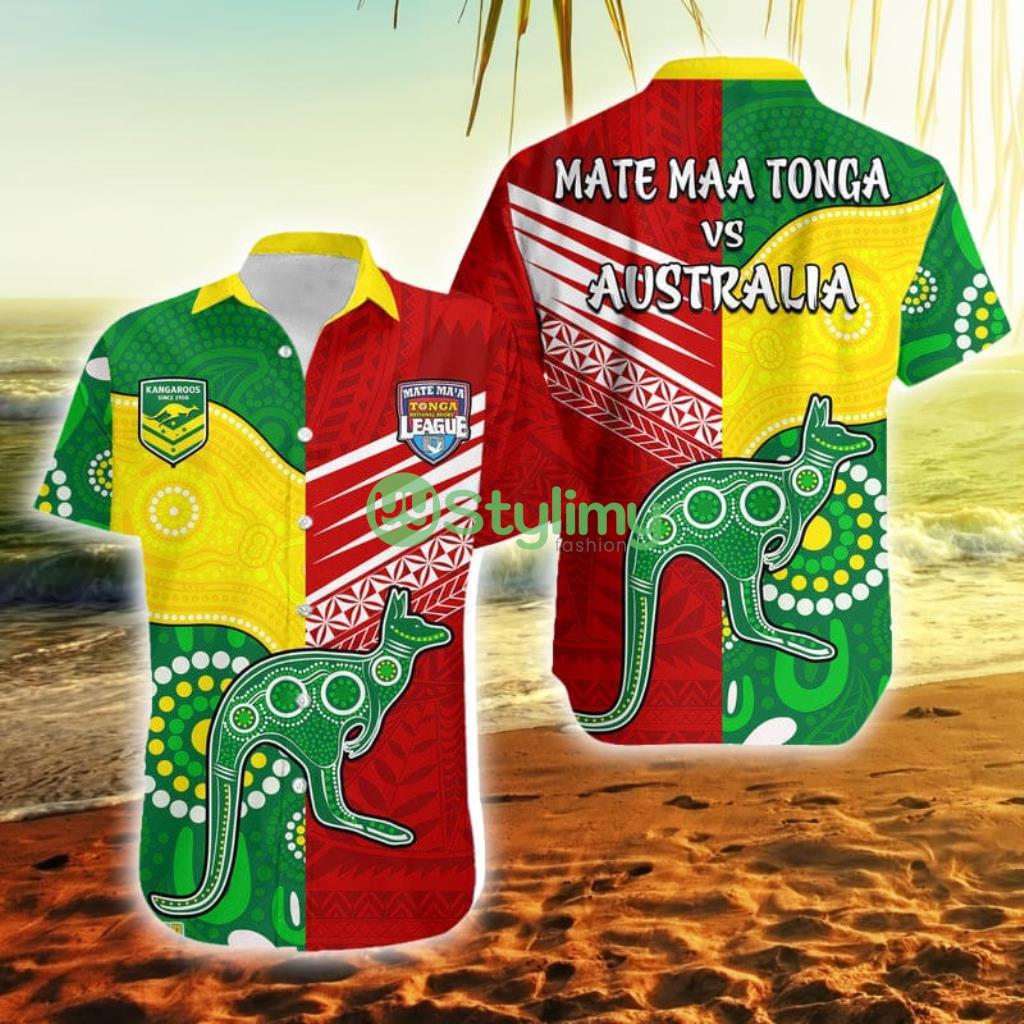 Australia Kangaroos And Mate Maa Tonga No2 Tonga Button Down Hawaiian Shirt Trending Summer 2 Australia Kangaroos And Mate Maa Tonga No2 Tonga Button Down Hawaiian Shirt Trending Summer Product Photo 1