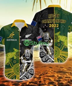 Australia Rugby Mix Aotearoa Rugby Wallabies All Black Special Version New Zealand Button Down Hawaiian Shirt Trending Summer Product Photo 1