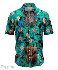Bison Tropical Hawaiian Shirt 3D All Over Printed Hawaii Shirt Product Photo 1