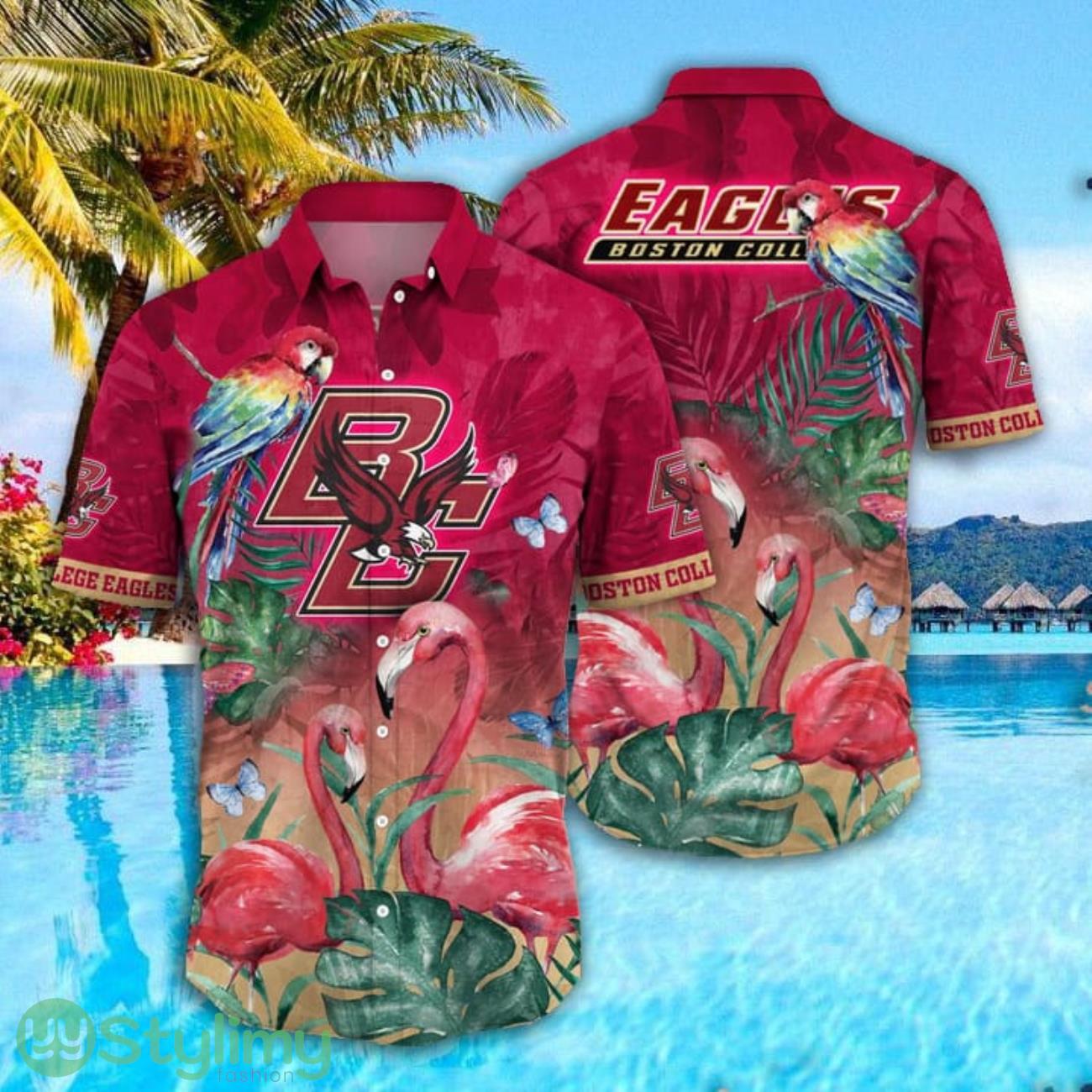 Boston College Eagles NCAA3 Parrot Falamingo Pattern Hawaiian Shirt Cute Summer Gift 1 Boston College Eagles NCAA3 Parrot Falamingo Pattern Hawaiian Shirt Cute Summer Gift Product Photo 1