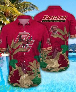 Boston College Eagles NCAA3 Tropical Leaves Pattern Hawaiian Shirt For Fans Product Photo 1